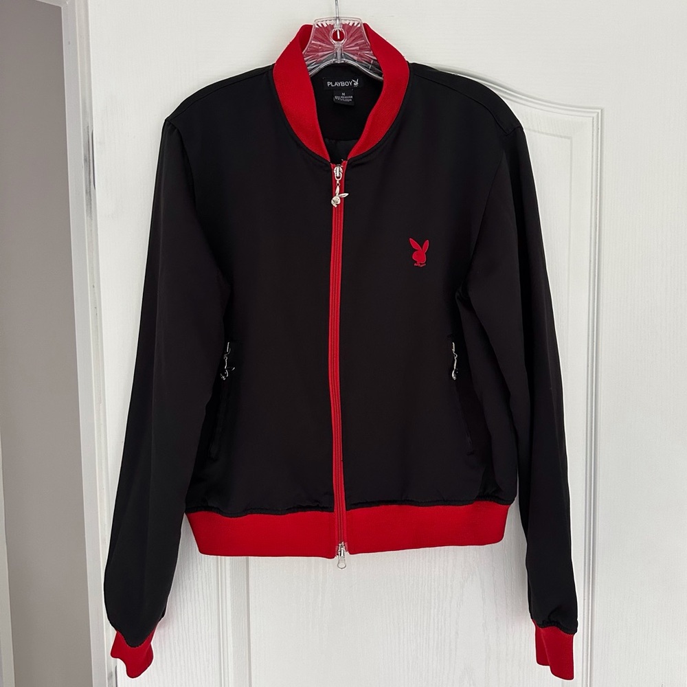 Playboy Red and Black Bomber Jacket